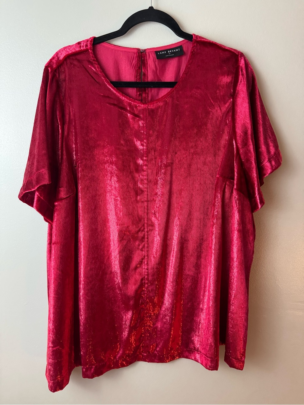 Lane Bryant Shimmer Velvet Statement Top Holiday Cocktail Glam DateNight Size 22